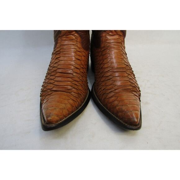 Goss Mens Size 6 D Brown Leather Snake Skin Western Cowboy Boots main image 4